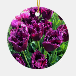 Curly Sue Lila Tulips, Oregon Julgransprydnad Keramik