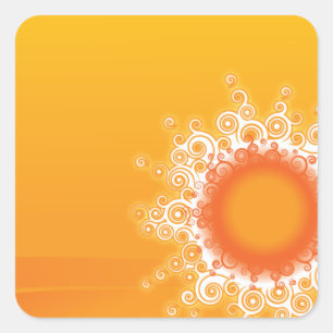 Curly Sunshine Anpassade Design Fyrkantigt Klistermärke