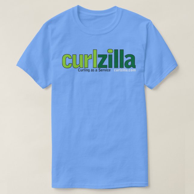 Curlzilla Curling som Logotyp T Shirt (Design framsida)