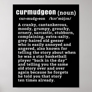 Curmudgeon (bysketbyll Version) Roligt Senior Citi Poster