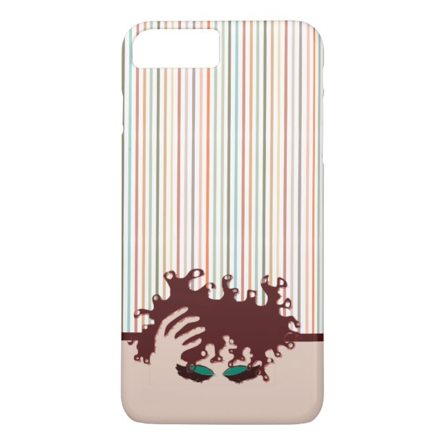 CurNatural, Teal Öga Shadow och Maroon rand Case-Mate iPhone Skal (Baksida)