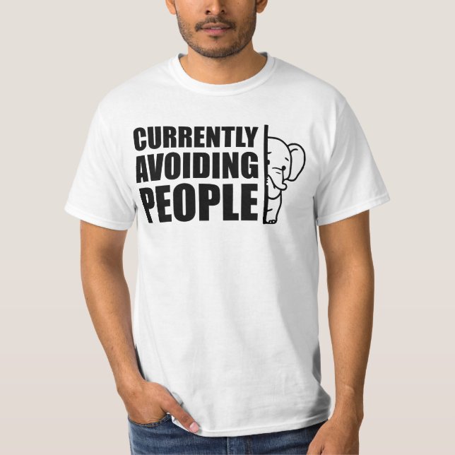 Currently Avoiding People Minimalist Introvert T Shirt (Framsida)