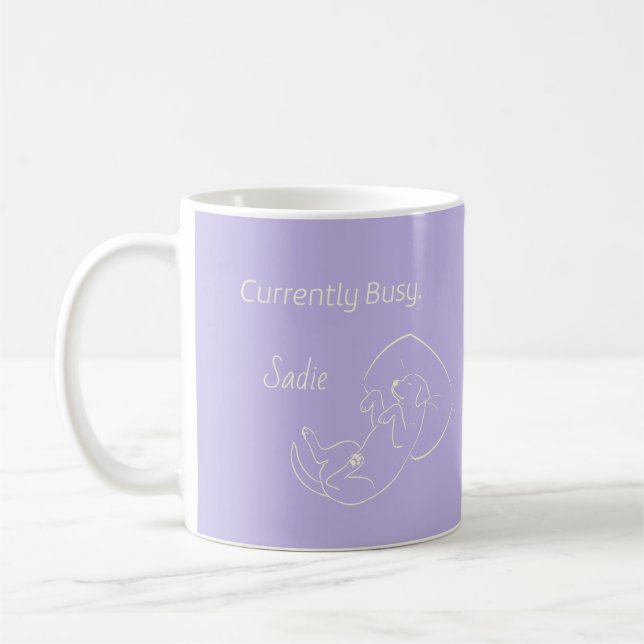 Currently Busy Labrador Retrie Custom Dog Mom Name Kaffemugg (Vänster)