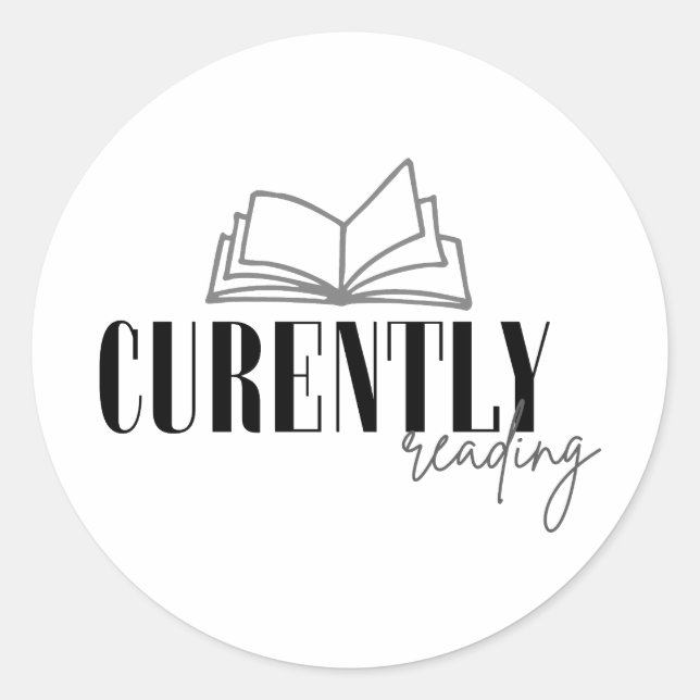 Currently reading runt klistermärke (Framsida)