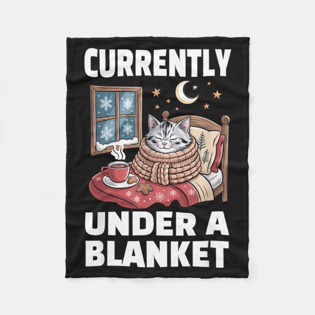 Currently Under A Blanket Cat Cute Lazy Cat Lover  Fleecefilt (Framsidan)