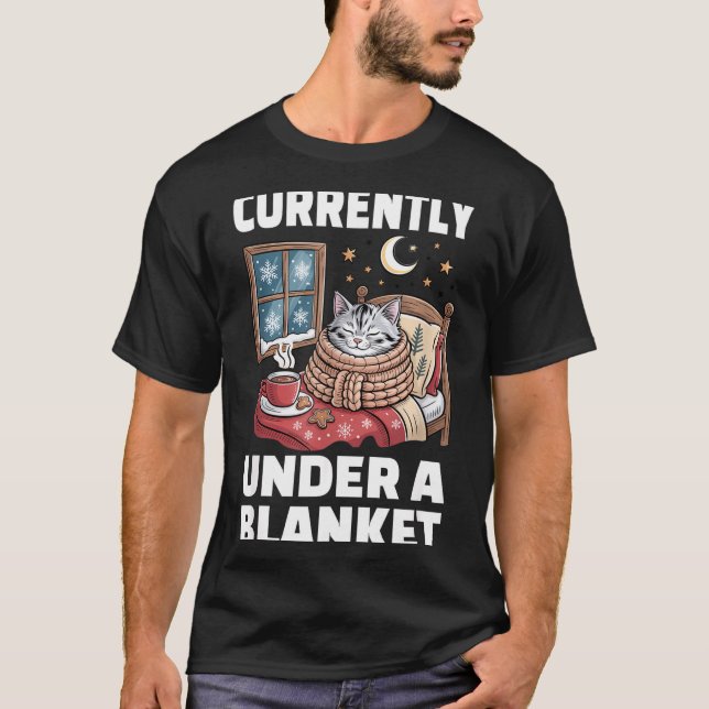 Currently Under A Blanket Cat Cute Lazy Cat Lover  T Shirt (Framsida)