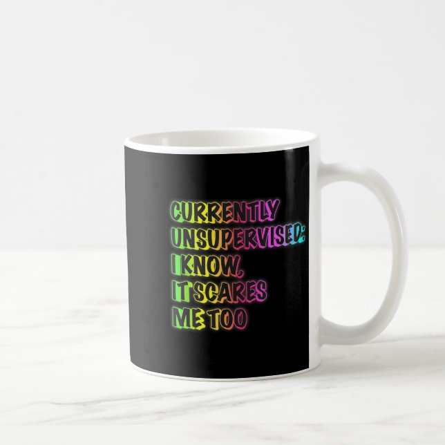 Currently Unsupervised Funny Quote Humor Sarcastic Kaffemugg (Höger)