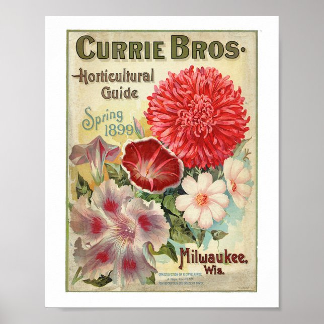 Currie Bros Horticultural Guide 1899 Poster (Framsidan)