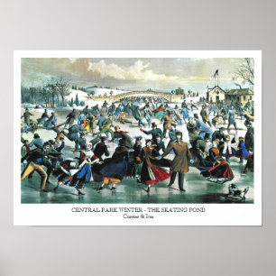 Currier & Ives - affisch - Central Park vinter