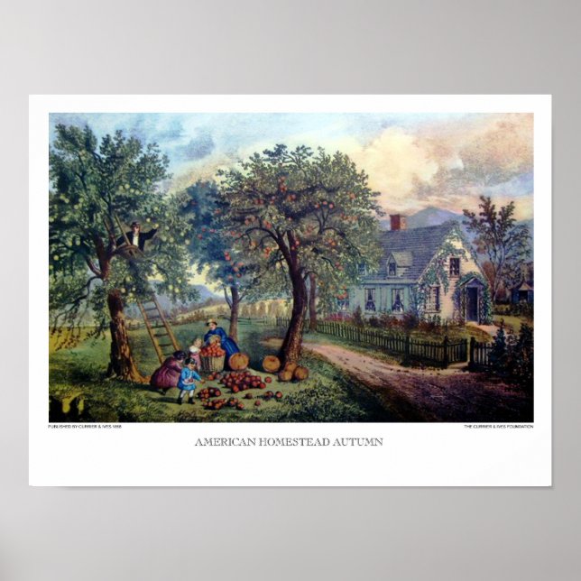 Currier & Ives: American Homestead Autumn Poster (Framsidan)