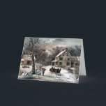 Currier & Ives - gratulationskort - Homestead Wint Helgkort<br><div class="desc">Ett Julhälsningar kort med "American Homestead: Vinter"</div>