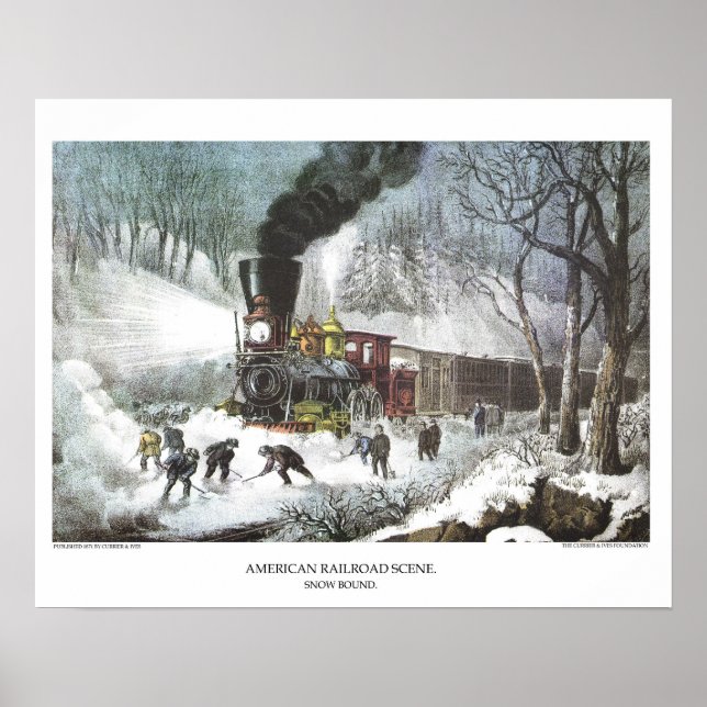 Currier & Ives Lithograph: American Railroad Scene Poster (Framsidan)