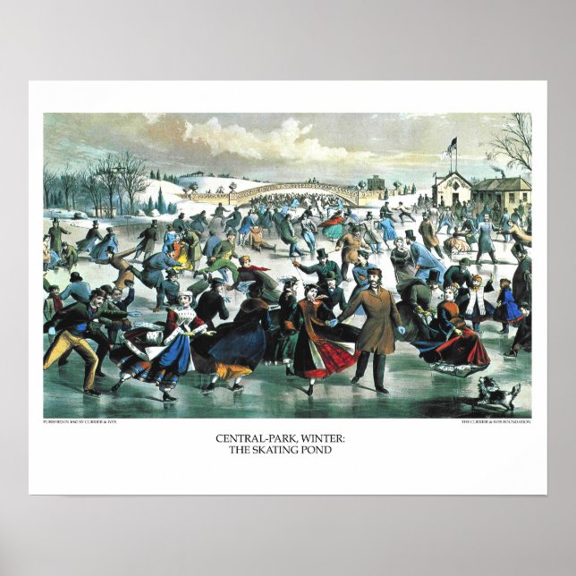 Currier & Ives Lithograph: Central Park Winter Poster (Framsidan)