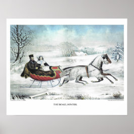 Currier & Ives Lithograph: ROAD, WINTER Poster