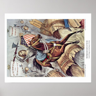 Currier & Ives Lithograph: Womans Heliga Krig Poster
