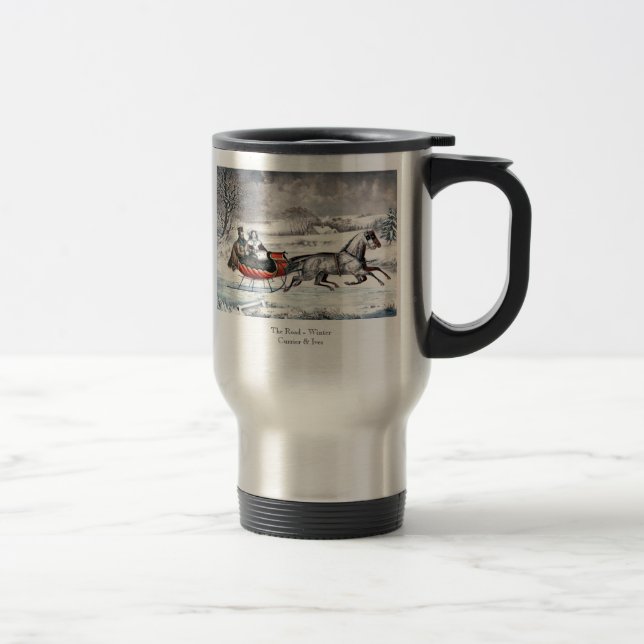 Currier & Ives - travel mug - vägen, vinter Resemugg (Höger)