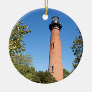 Currituck Beach fyr Julgransprydnad Keramik