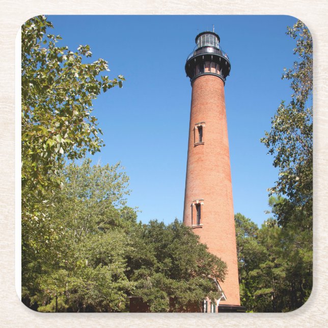Currituck Beach fyr Underlägg Papper Kvadrat (Framsidan)
