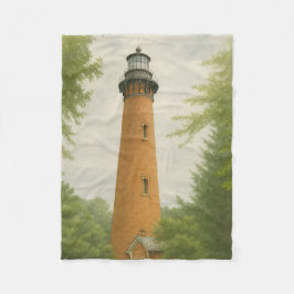 Currituck Beach Lighthouse Akvarell Fleecefilt