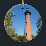 Currituck Beach Lighthouse Julgransprydnad Keramik<br><div class="desc">Currituck Beach Lighthouse i Corolla,  North Carolina längs Outer Banker</div>