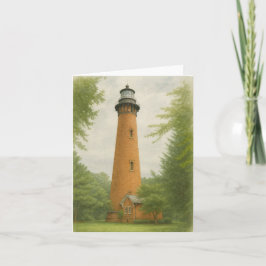 Currituck Beach Lighthouse Watercolor Anteckningskort