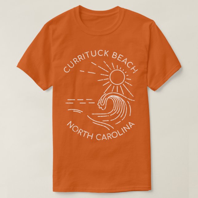 Currituck Beach North olina Sol Sand och Surfa T Shirt (Design framsida)