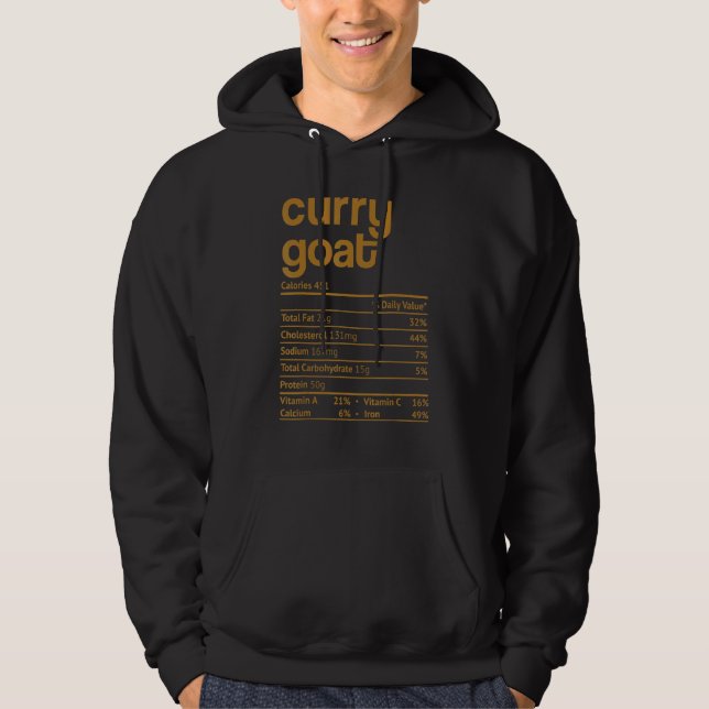 Curry Goat Nutrition Fact Thanksgiving Jul Hoodie (Framsida)