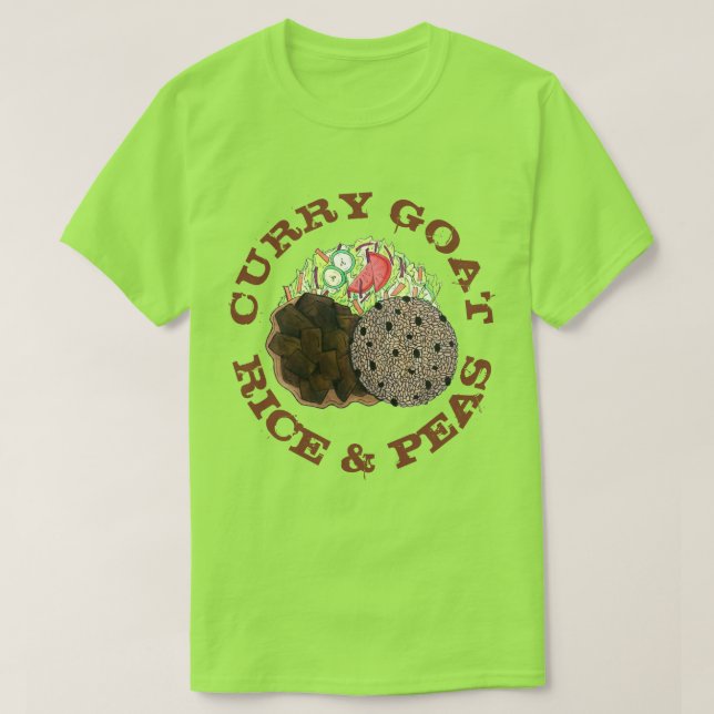 Curry Goat Ris and Peas Jamaican Caribbean Food T Shirt (Design framsida)