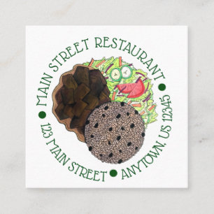 Curry Goat Ris och Peas Jamaican Food Restaurant Fyrkantigt Visitkort