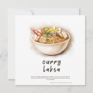 Curry Laksa Malaysia Postcard Julkort