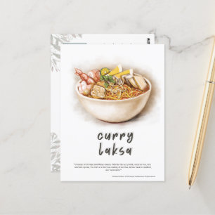 Curry Laksa Malaysia Postcard Vykort