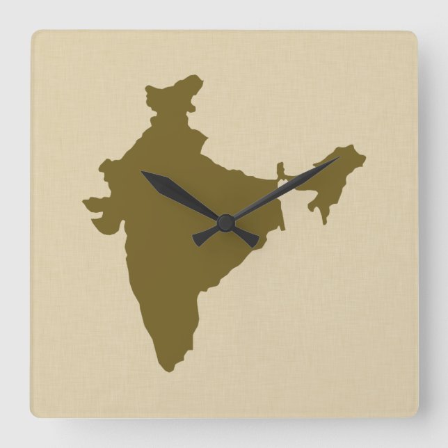 Curry Spice Moods India Fyrkantig Klocka (Framsida)