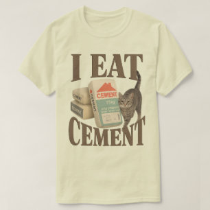 Cursed Cat 'I Eat Cement' Meme Tröja - Ovanligt Sp