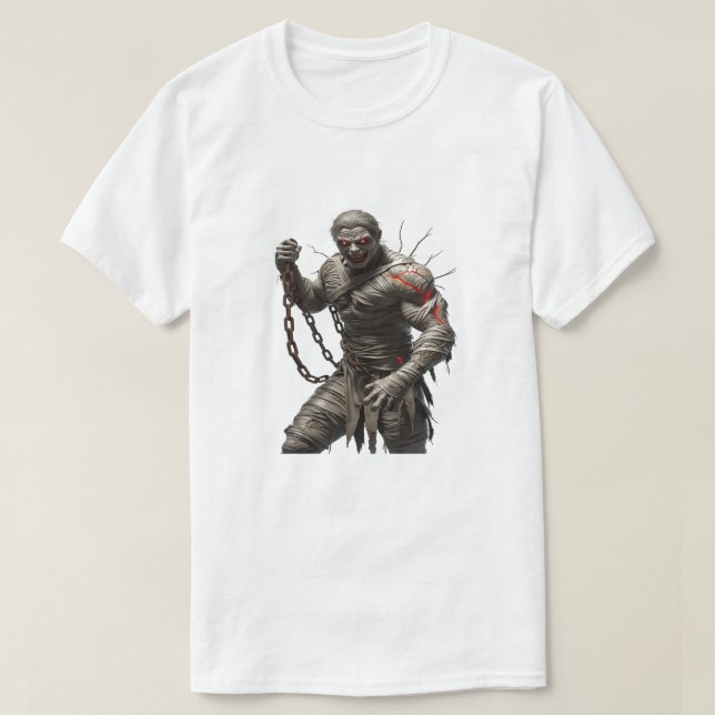 Cursed Chains Mummy - Muscular Horror Warrior Hall T Shirt (Design framsida)