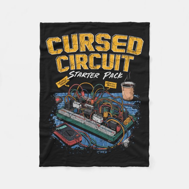 Cursed Circuit Starter Pack Funny Electronics Hall Fleecefilt (Framsidan)