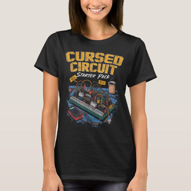 Cursed Circuit Starter Pack Funny Electronics Hall T Shirt (Framsida)