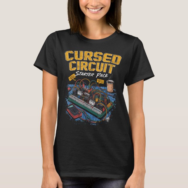 Cursed Circuit Starter Pack Funny Electronics Hall T Shirt (Framsida)