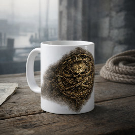 Cursed Coin Pirate Sigil Kaffemugg