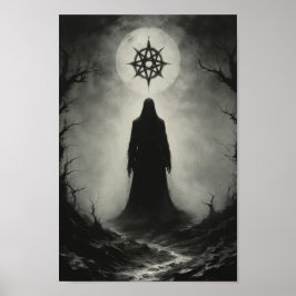 Cursed demon spöke framför Kung-symbolen Poster