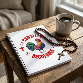 Cursillo Decolores Colorful Rooster with Crosses Anteckningsbok