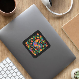 Cursillo DeColores Spansk Folkkonst Tupp Fyrkantigt Klistermärke