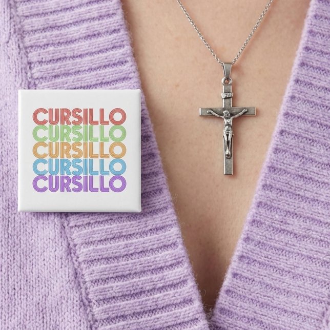 Cursillo Färgglada staplade regnbågens DeColores Knapp (Skapare uppladdad)