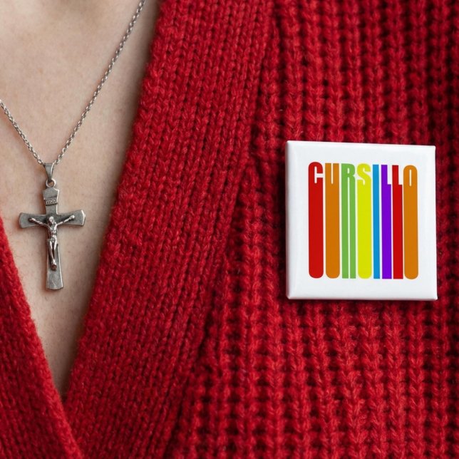 Cursillo Färgrik Utsträckt Text Kristet Tro Knapp (Skapare uppladdad)