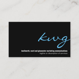 Cursive Cyan Monogramvisitkort Visitkort