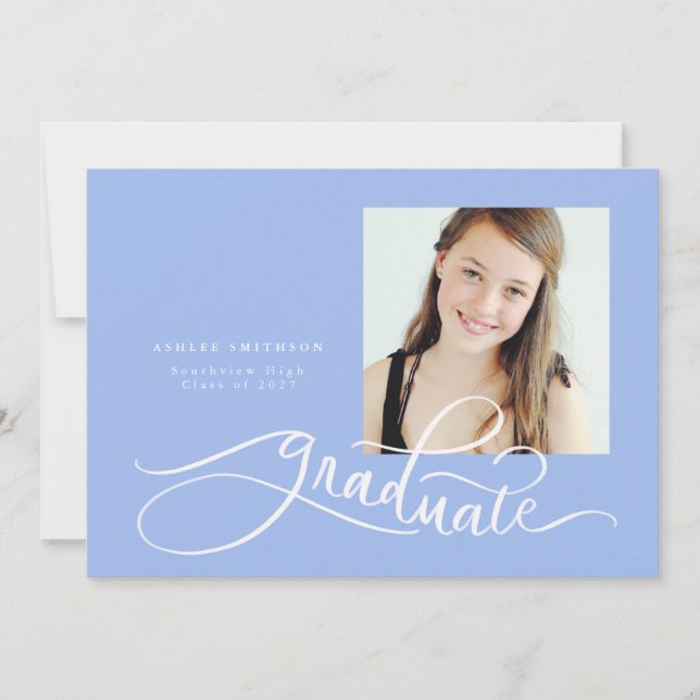 Cursive Handlettered Grad-meddelande med Trio Inbjudningar (Framsida)