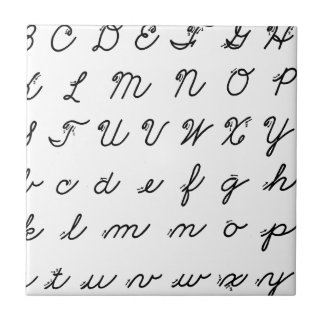 cursive handskrift kartlägger kakelplatta
