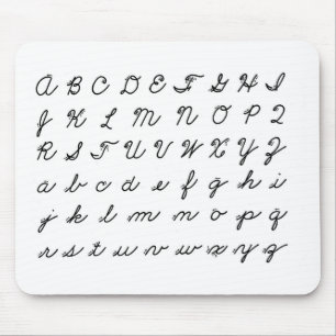 cursive handskrift kartlägger musmatta