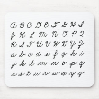 cursive handskrift kartlägger musmatta