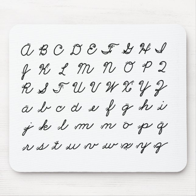 cursive handskrift kartlägger musmatta (Framsidan)