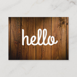 Cursive Hej Wood Panel Visitkort